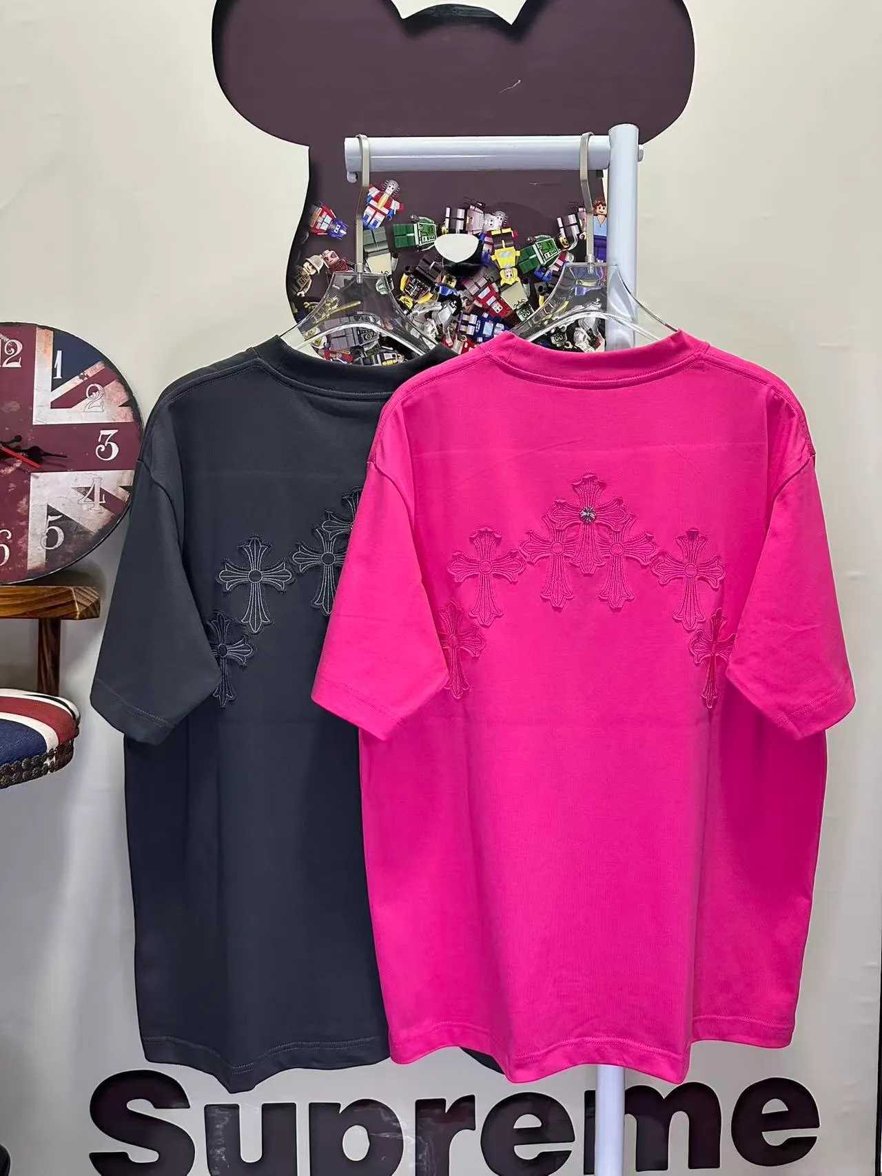 L 26876# 𝗖𝗵𝗿𝗼𝗺𝗲 𝗛𝗲𝗮𝗿𝘁𝘀 New Arrival Original ！ ： ➕100% 。 ： 🪡 ：White Black Gray Size：S XXL